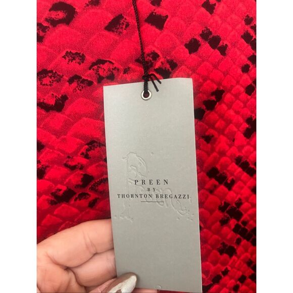 Preen By Thornton Bregazzi Stretch Red Serpent Long Sleeve Top NEW NWT - Picture 6 of 8